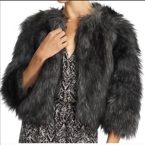 Michael Kors Crop Faux Fur Coat